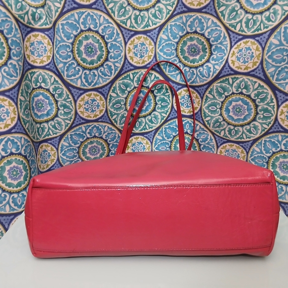 Coach Laura XL Patent Leather Tote Bag - Coral - Picture 6 of 15